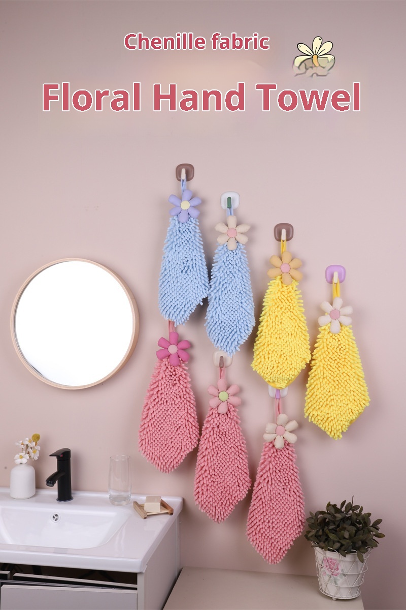 Lillian Hanging Cartoon Animal Chenille Kangle House Children's Household Kitchen Absorbent Hand Towel Wholesale_voghion.com