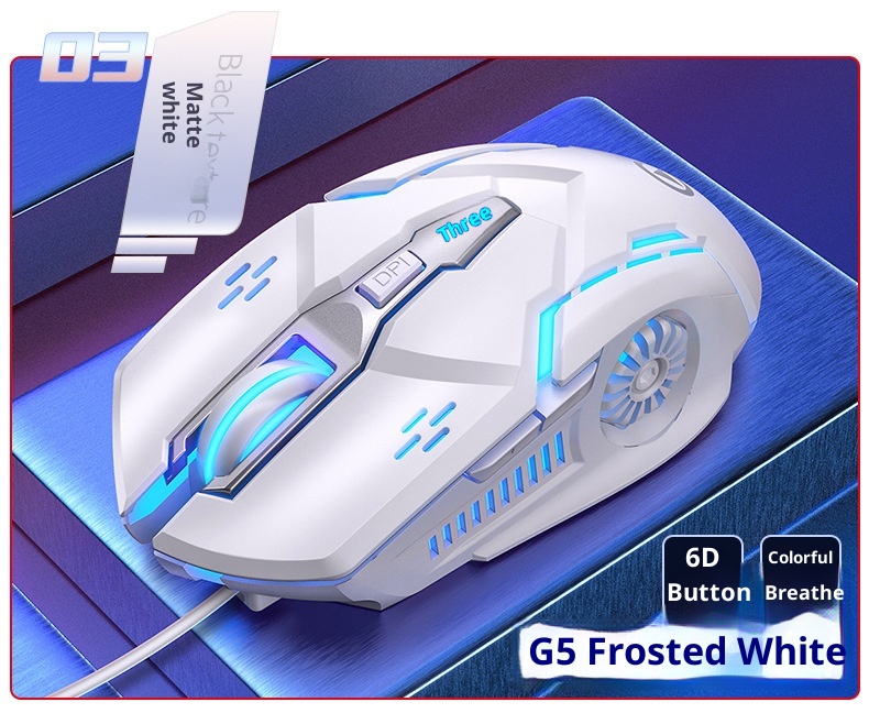 Techglobe G5 Wired Mouse Luminous Gaming E-sports Mechanical Silent Computer Accessories Cross-border Private Model_voghion.com