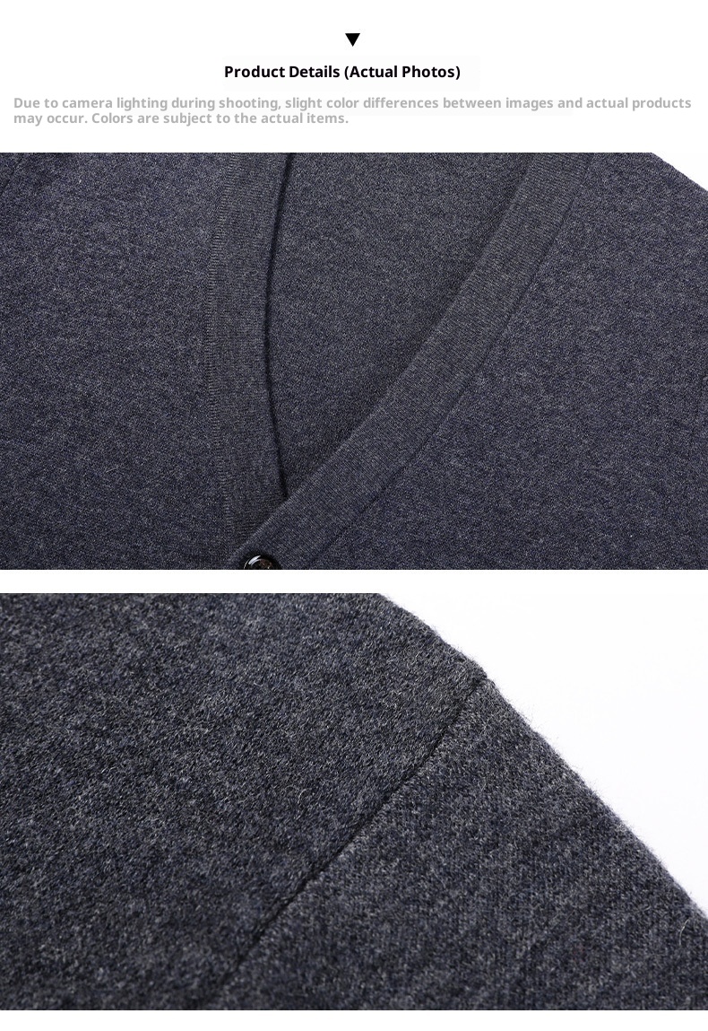boy Boy Boy Boy Factory Store Men's Casual Knitted Cardigan Winter Middle-aged And Young Thickened Warm Base Layer 100% Pure Wool_voghion.com