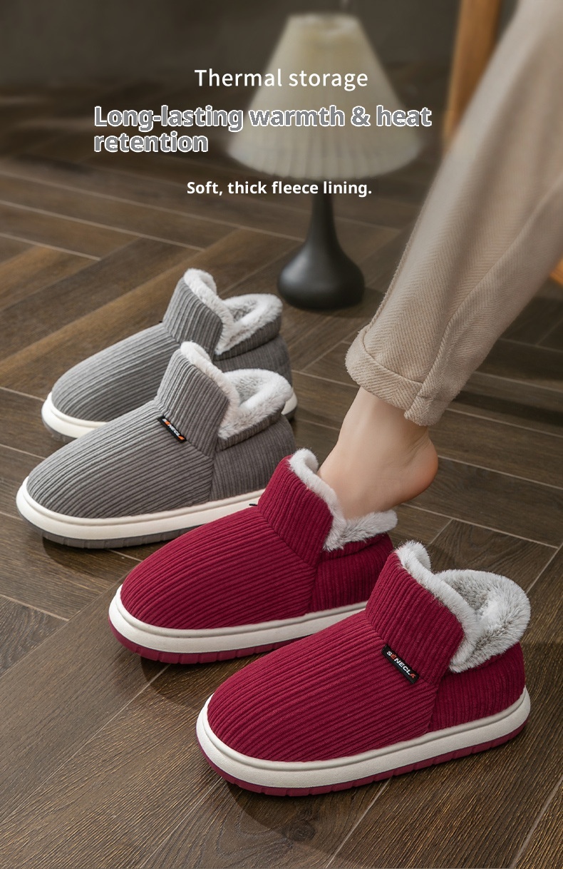 Zees Middle-aged And Women's Non-slip Soft Sole Winter Elderly Shoes With Fleece Lining, Thickened Warm Wrapped Heel,_voghion.com