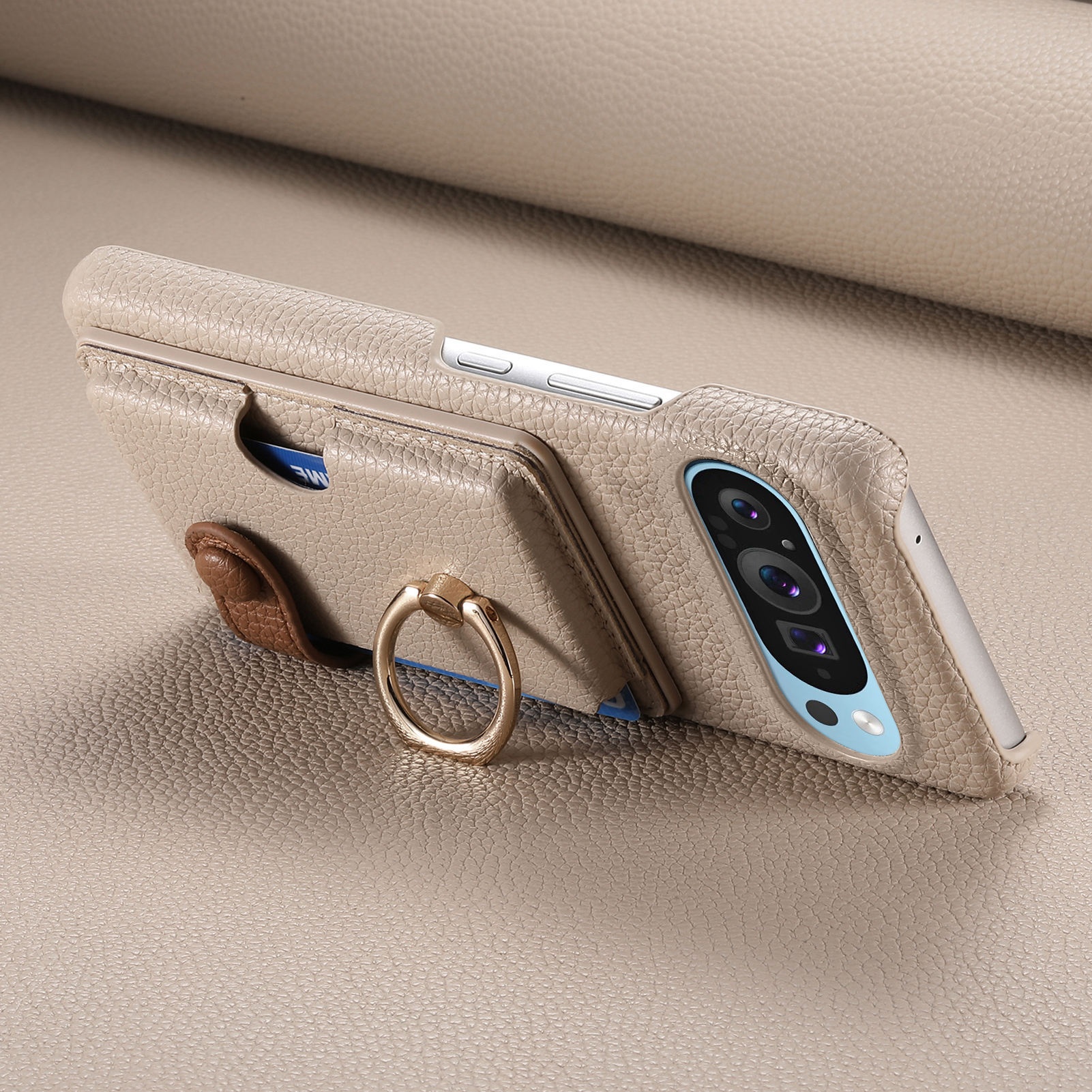 TechGlobe Handyhülle kompatibel mit Google 9A, Kartenfach, Aufbewahrung, Schutzhülle, Armband, Pixel 10 Metallringhalter_voghion.com