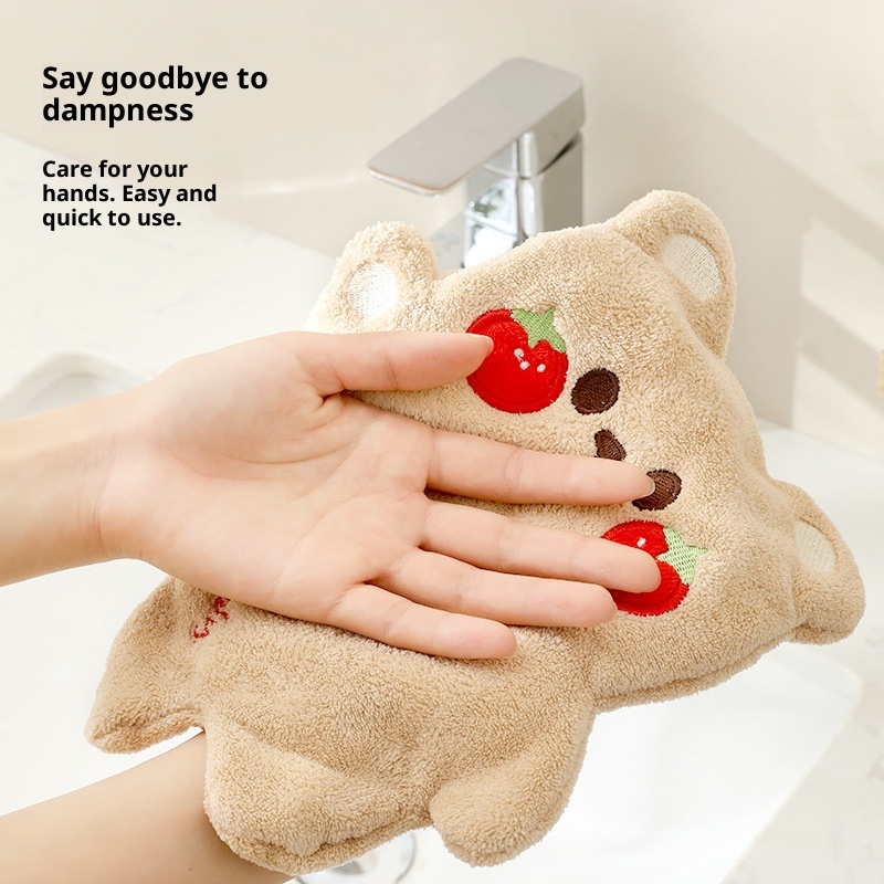 Lillian Neues hängendes, niedliches, stark saugfähiges, verdicktes, schnelltrocknendes Kinder-Katzen-Doppellagiges Handtuch (Großhandel)_voghion.com