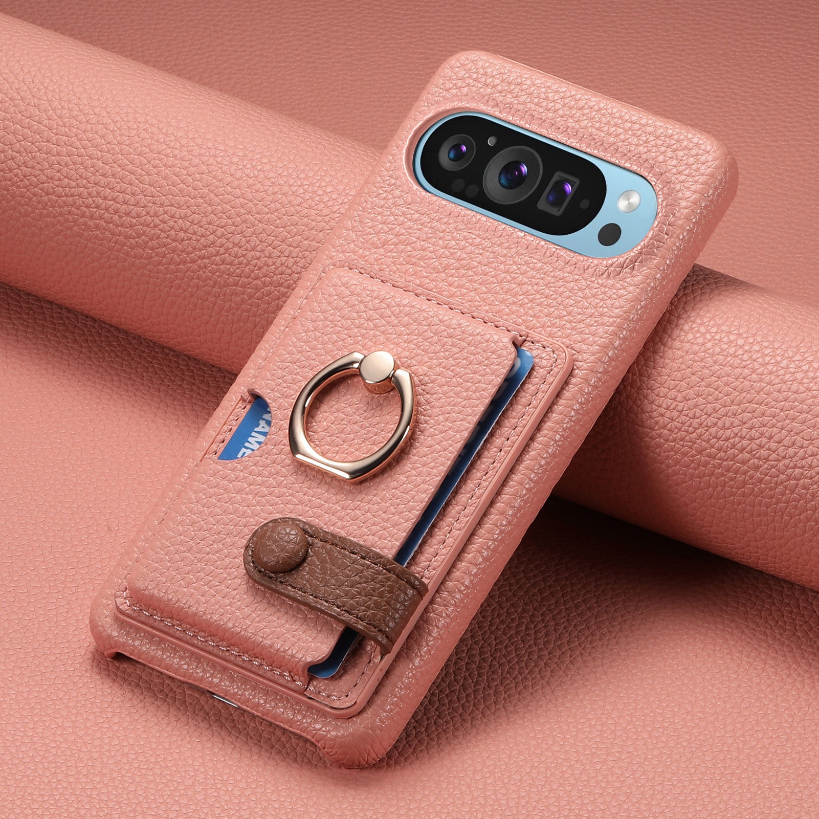 TechGlobe Handyhülle kompatibel mit Google 9A, Kartenfach, Aufbewahrung, Schutzhülle, Armband, Pixel 10 Metallringhalter_voghion.com