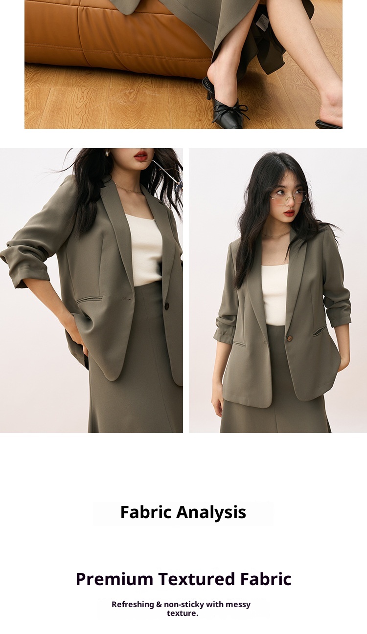 girl Girl [Shengdu] Autumn New Suit Set Elegant Slim Single-Breasted Professional Blazer Women's Skirt_voghion.com