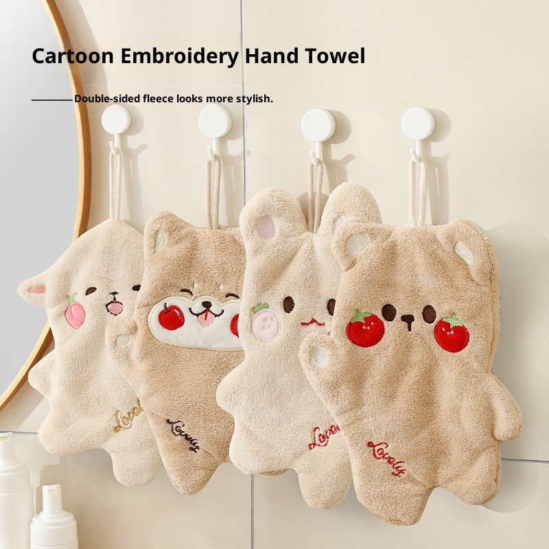 Lillian Neues hängendes, niedliches, stark saugfähiges, verdicktes, schnelltrocknendes Kinder-Katzen-Doppellagiges Handtuch (Großhandel)_voghion.com