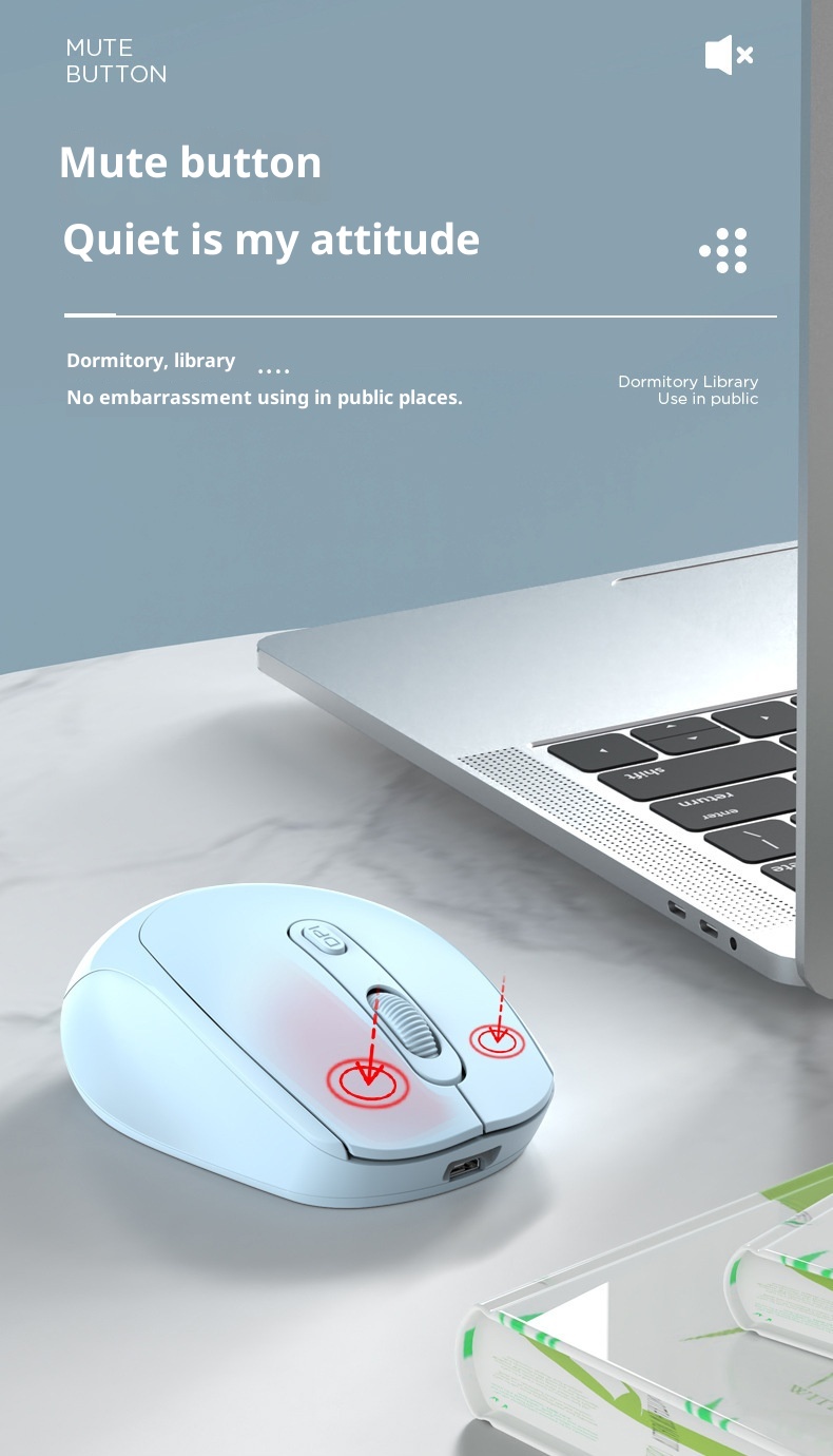 Techglobe Qinchuangyuan 256 Maus, wiederaufladbar, Bluetooth, Macron, mehrfarbig, Typ-C, leise, kabellos, Dual-Modus_voghion.com