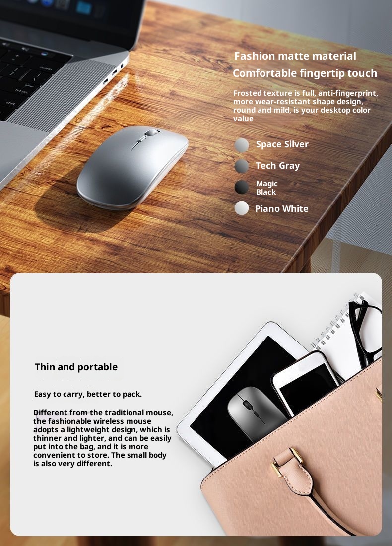 Techglobe Bluetooth Silent Rechargeable Dual-Mode Desktop Office Gaming Laptop Universal Wireless Mouse_voghion.com