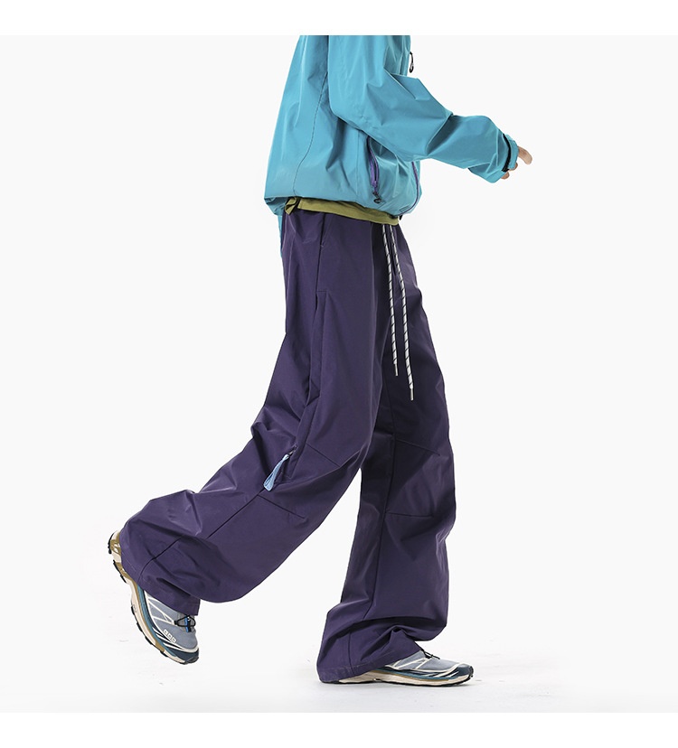 Pantaloni cargo da uomo larghi e dritti, stile giapponese, da escursionismo, antivento, per paracadutisti, pantaloni lunghi a gamba larga_voghion.com