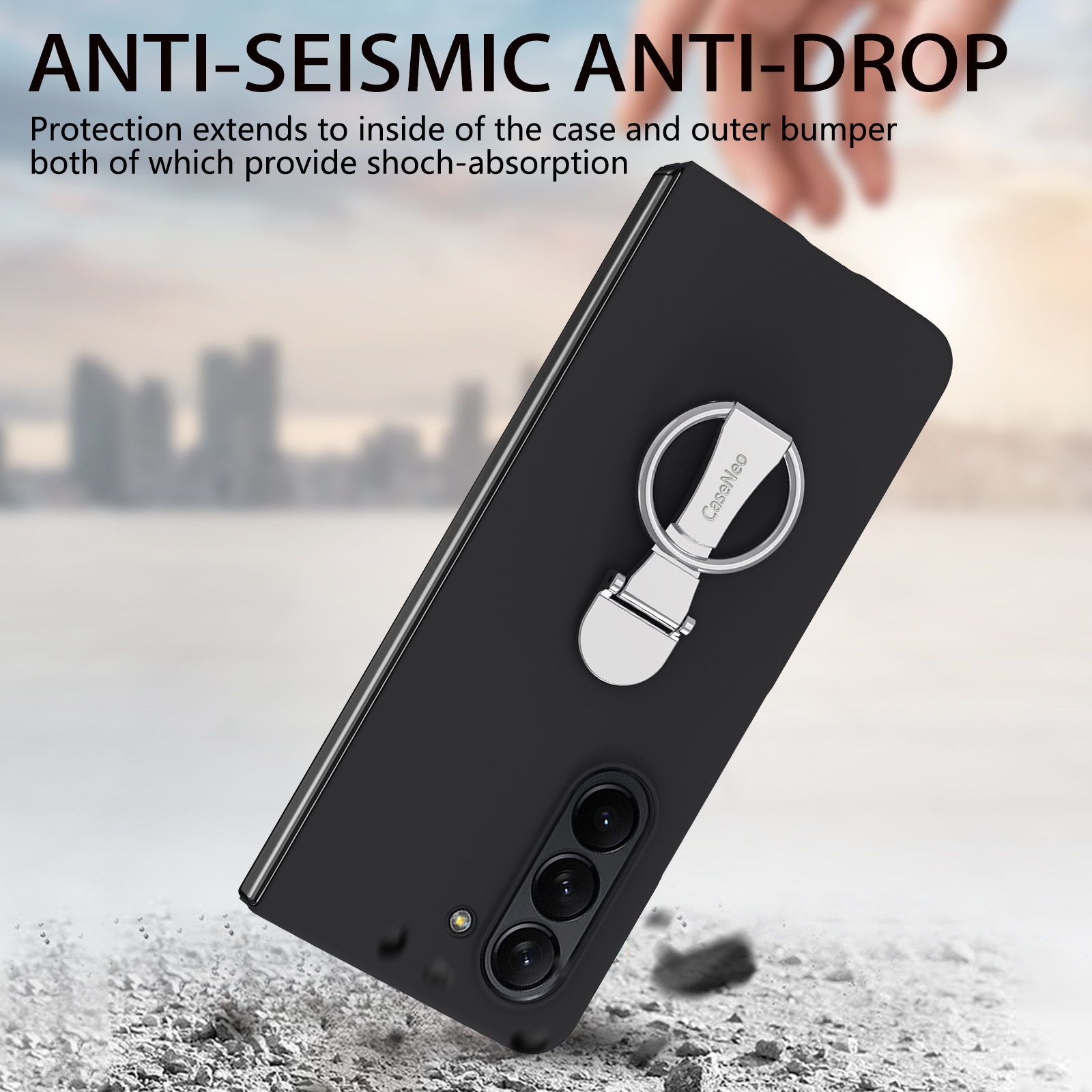 TechGlobe Compatible With Samsung ZFold7 And Screen Protector Integrated Phone Case Exquisite Boxed 360 Multi-Angle Rotating Stand_voghion.com