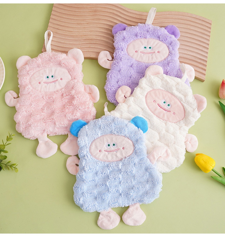 Lillian Wholesale Niedliches kleines Schaf Küchen-Hänge-Verdicktes saugfähiges quadratisches Kinder-Handtuch, klein, weich_voghion.com