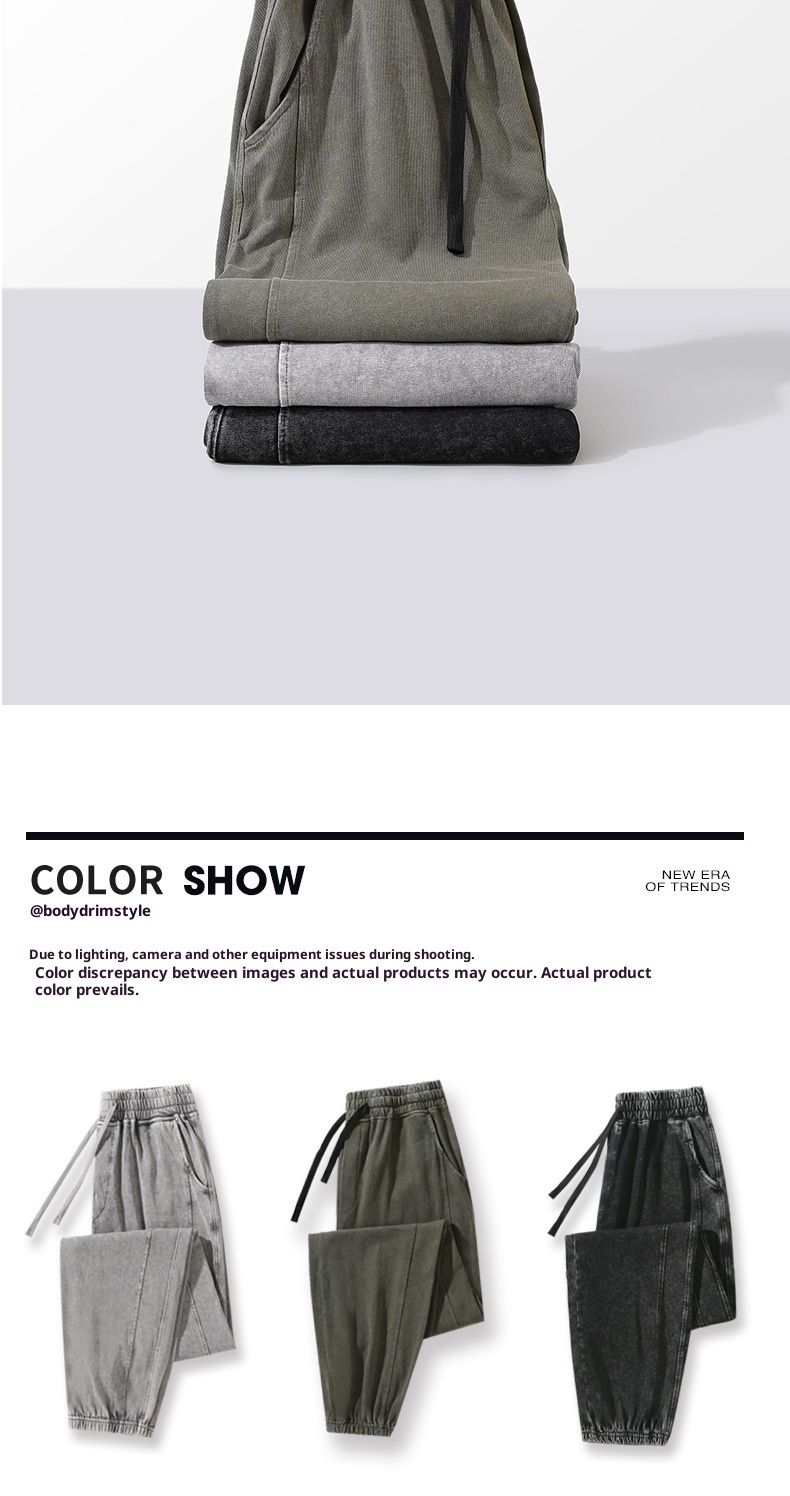 Pantaloni della tuta da jogging retrò americani in puro cotone doppio filato, per uomo, in stile vintage, primaverili e autunnali, lavabili in frontiera_voghion.com