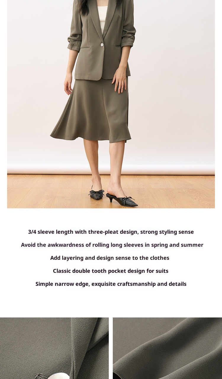 girl Girl [Shengdu] Autumn New Suit Set Elegant Slim Single-Breasted Professional Blazer Women's Skirt_voghion.com