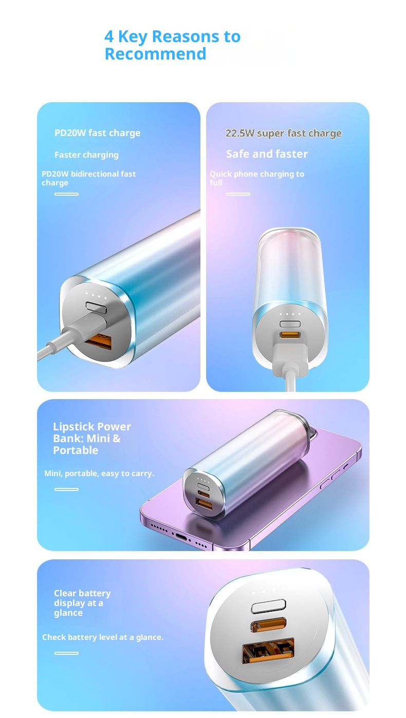 Batterie externe portable compacte Techglobe à dégradé de couleurs 10 000 mAh, personnalisable et exclusive pour les échanges transfrontaliers._voghion.com