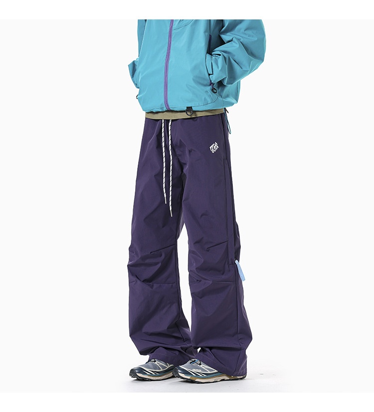 Pantaloni cargo da uomo larghi e dritti, stile giapponese, da escursionismo, antivento, per paracadutisti, pantaloni lunghi a gamba larga_voghion.com