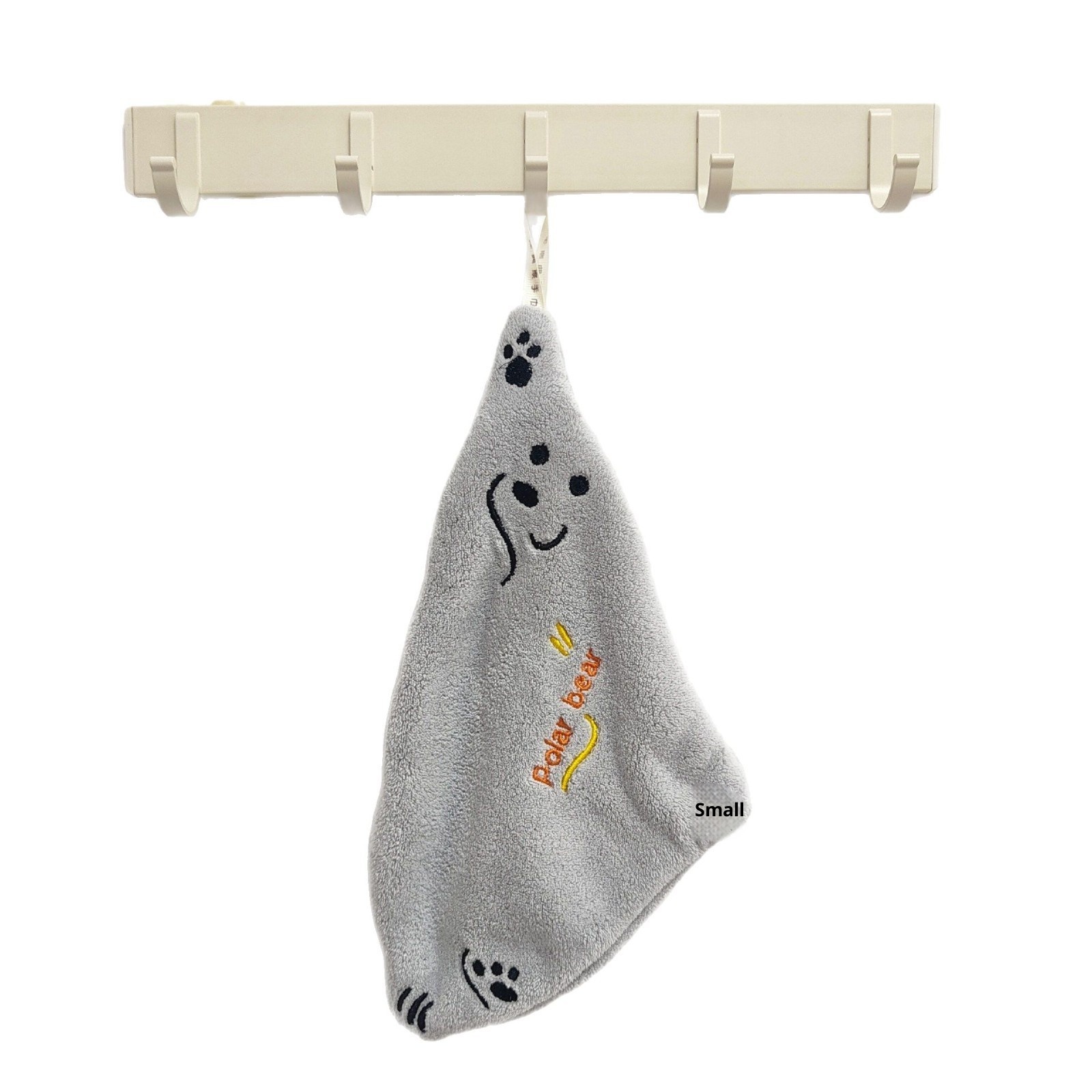 Lillian Ins Polar Bear Cartoon Coral Fleece Absorbent Hanging Children's Hand Small Towel Kitchen Cloth Soft_voghion.com