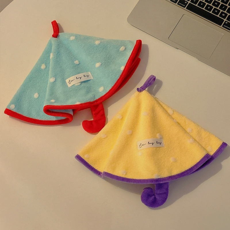 Mouchoir mignon Lillian pour salle de bain et cuisine, petit parapluie suspendu sans odeur, polaire corail super absorbante et épaisse_voghion.com