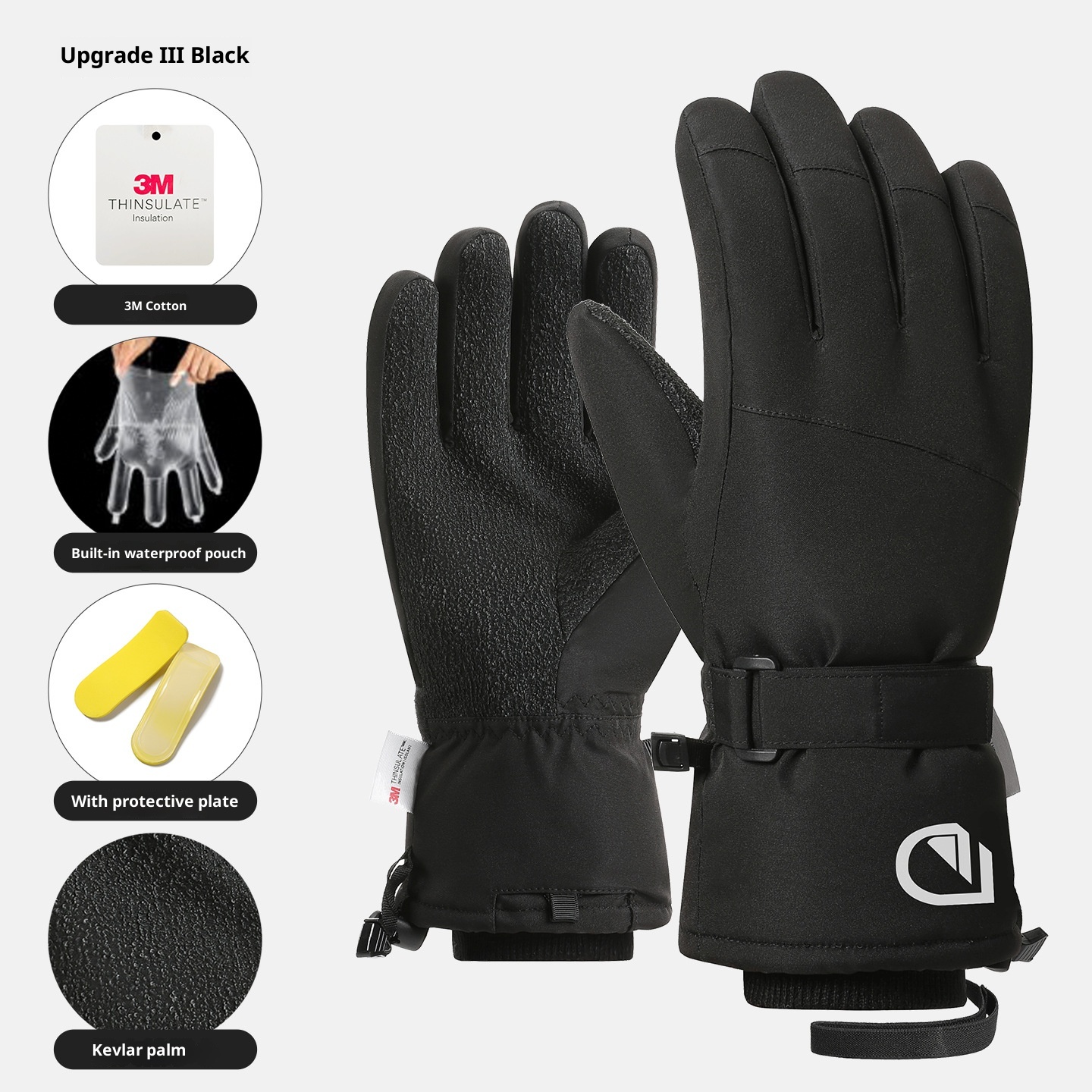Boy Boy Boy Kevlar Ski- und Fahrradhandschuhe Touchscreen Winter Wasserdicht Winddicht Fleecegefüttert Warm Outdoor Bergsteigen_voghion.com