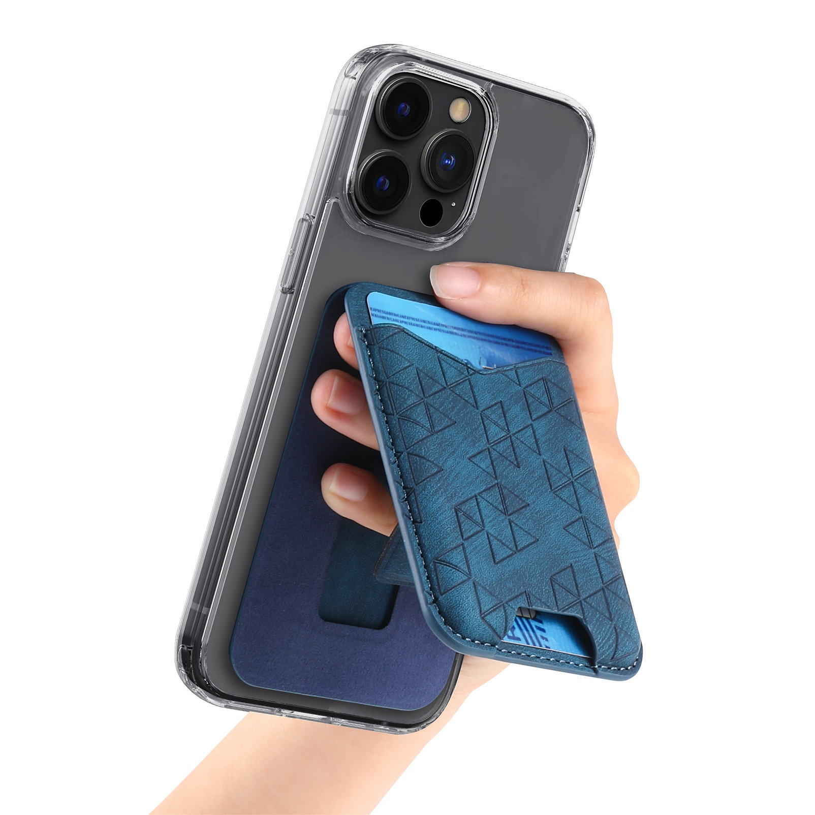 TechGlobe Cross-Border New A-Line Stand Multi-Functional Phone Holder Storage Insert Coin Clip Adhesive Sticker Card Case_voghion.com