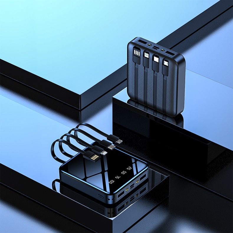 TechGlobe Four-Wire Mini Bank 20000mAh Fast Charging Mobile Power Supply Gift Custom Creative Lithium Battery_voghion.com