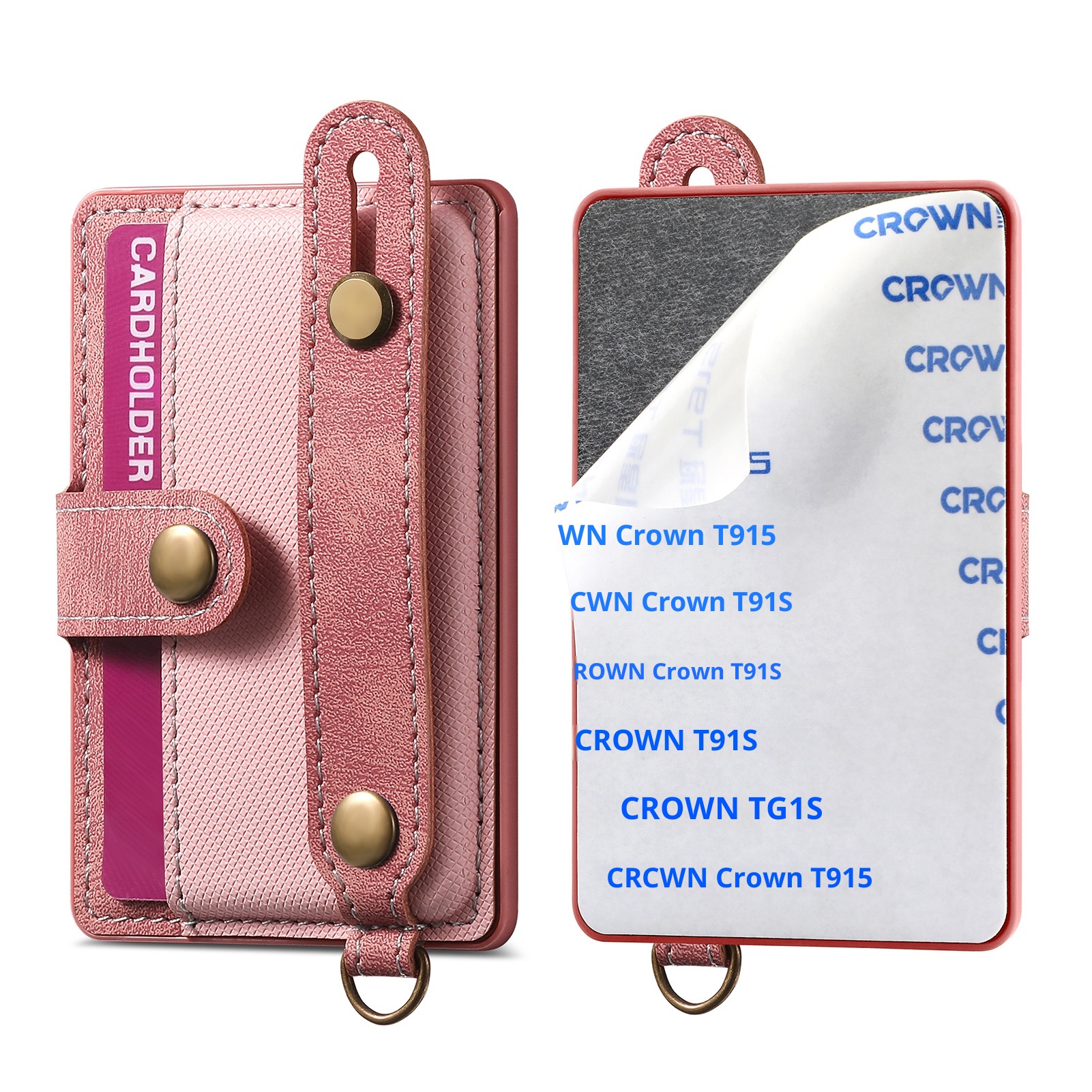 TechGlobe Multifunktionale Halterung mit 3M-Kleberückseite, Handgelenkschlaufe, Kartenfach, Münzclip, Ständer, Handytasche aus PU-Leder_voghion.com