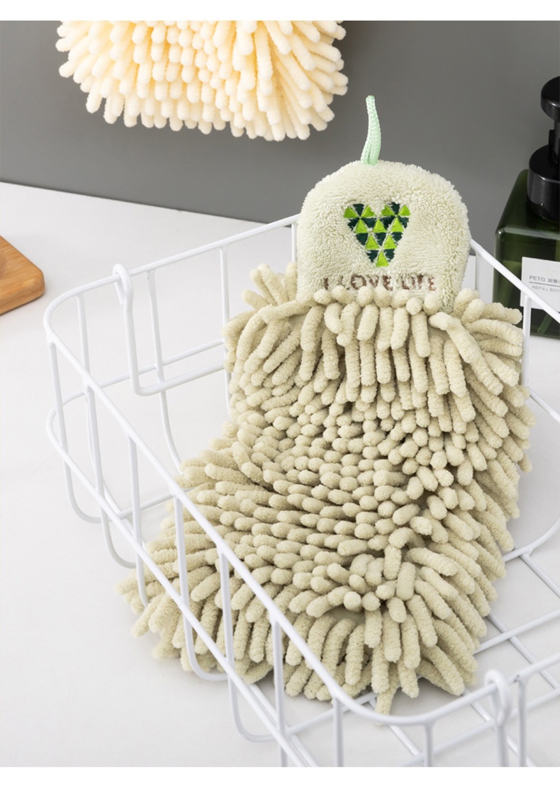 Lillian Doubo Hot Sale Chenille Kitchen Bathroom Wall-Mounted Absorbent Quick-Dry Hand Towel Cloth_voghion.com