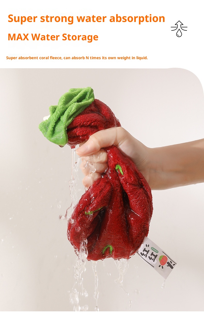 Lillian Xiguo Series Cute Hanging Hand Children's Coral Fleece Absorbent Towel Kitchen Bathroom Dual-use Handkerchief_voghion.com