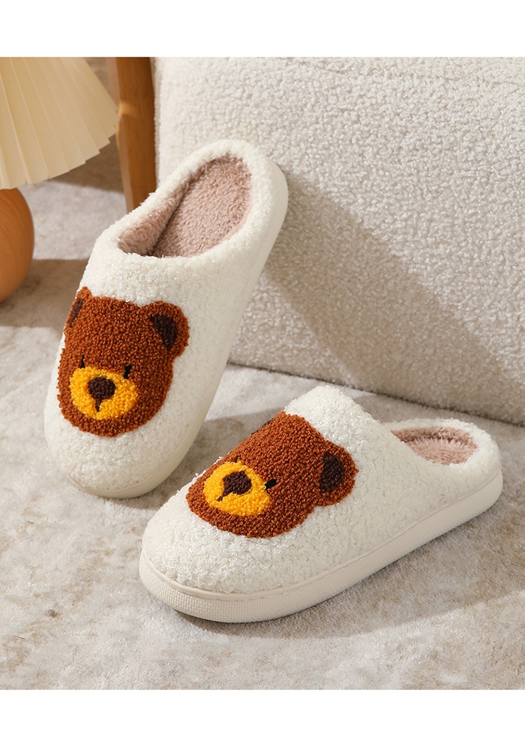Zees Coss-Bode Hot-Selling Catoon Bibi Bea Smiling Face Cotton Fo Women Wholesale Indoo Home Plush Wam Slippes_voghion.com