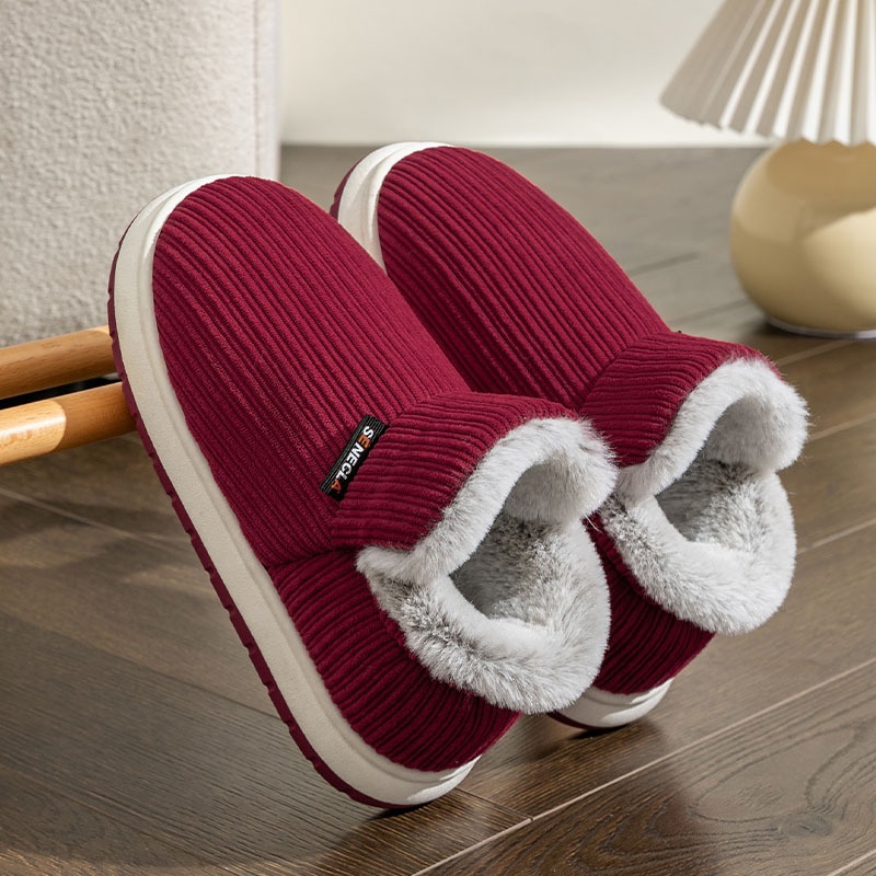 Zees Middle-aged And Women's Non-slip Soft Sole Winter Elderly Shoes With Fleece Lining, Thickened Warm Wrapped Heel,_voghion.com