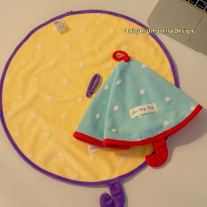 Mouchoir mignon Lillian pour salle de bain et cuisine, petit parapluie suspendu sans odeur, polaire corail super absorbante et épaisse_voghion.com