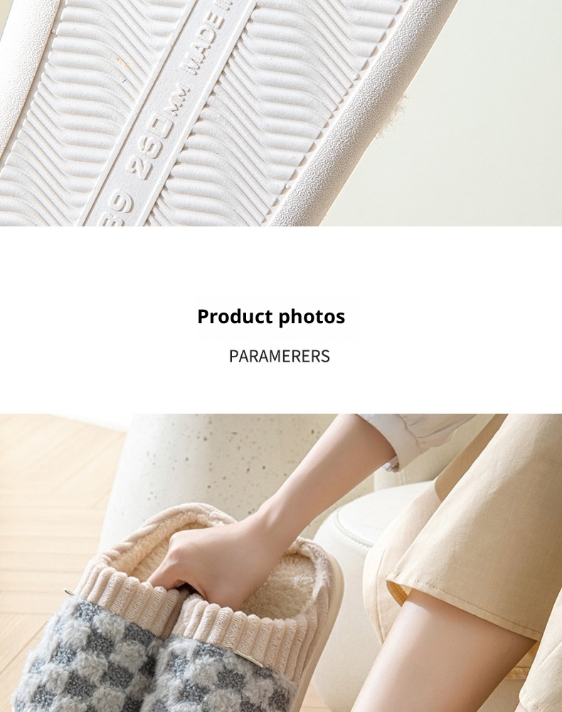 Zees Autumn Thick Sole Plush For Women Indoor Home Simple Warm Lightweight Maternity Winter Cotton Slippers_voghion.com