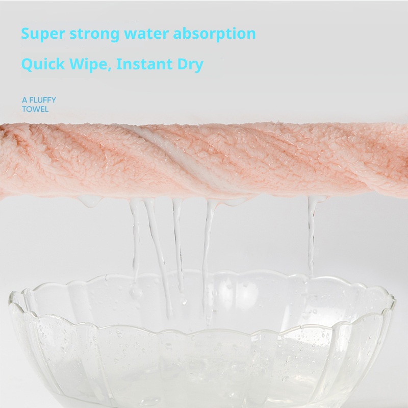 Lillian Jieyu Handhängendes, dickes Plüsch-Handtuch, saugfähig, schnelltrocknend, fusselfrei, kleines quadratisches Kinderhandtuch mit niedlichem Cartoon-Motiv_voghion.com