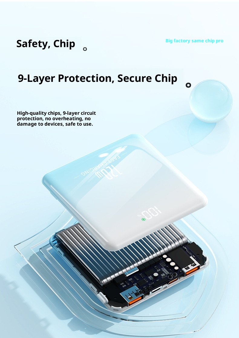 techglobe Cross-border Portable Compact Ultrathin Mini Fast Charging With Integrated Cable 20000mAh Large Capacity Mobile_voghion.com