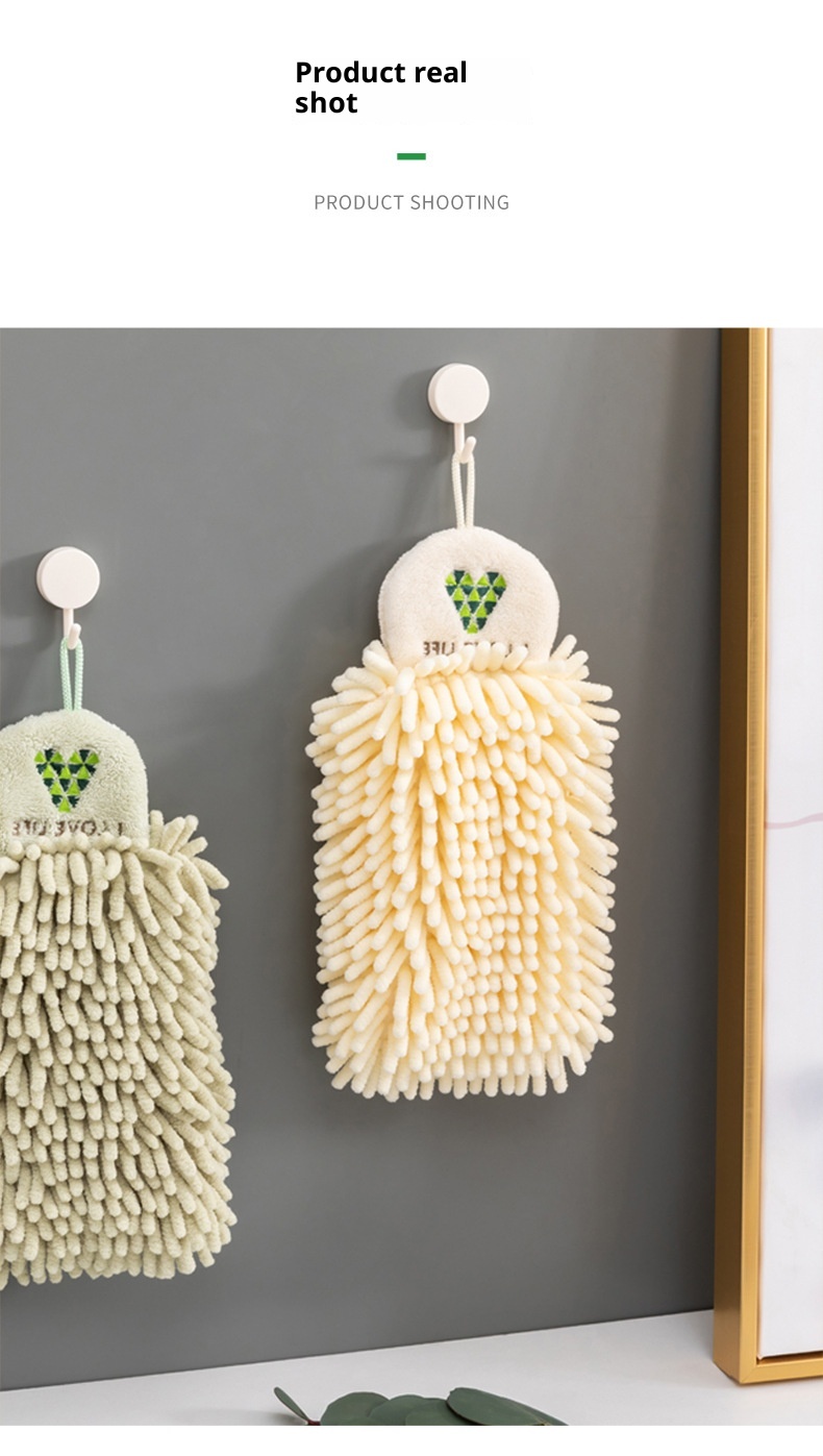 Lillian Doubo Hot Sale Chenille Kitchen Bathroom Wall-Mounted Absorbent Quick-Dry Hand Towel Cloth_voghion.com