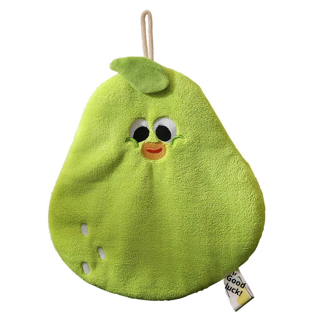 Lillian Xiguo Series Cute Hanging Hand Children's Coral Fleece Absorbent Towel Kitchen Bathroom Dual-use Handkerchief_voghion.com