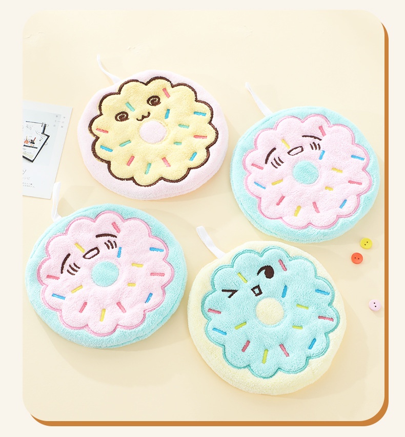 Lillian Hanging Hand Cartoon Baking Kitchen Absorbent Quick-Dry Thickened Children's Coral Fleece Soft Towel For Face_voghion.com