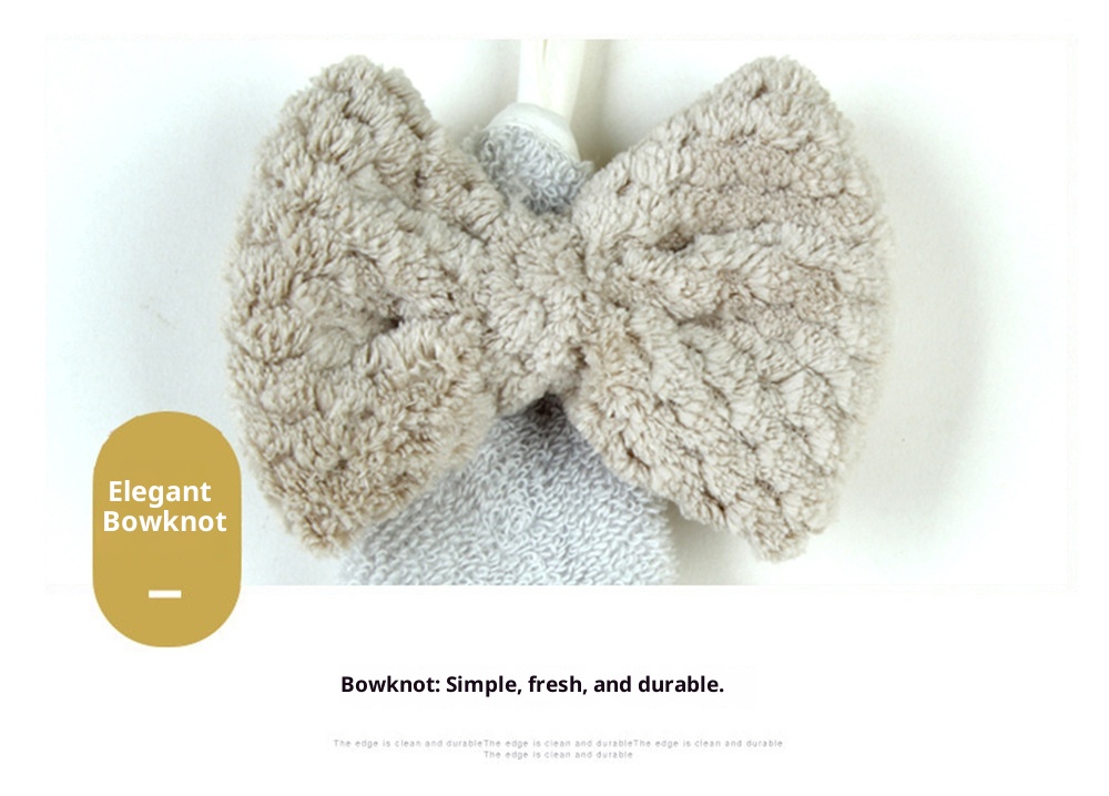 Lillian Pure Cotton Towel With Bowknot, Absorbent For Kitchen And Home Use, Children's Hanging Face Towel, Hand Wiping Cloth_voghion.com