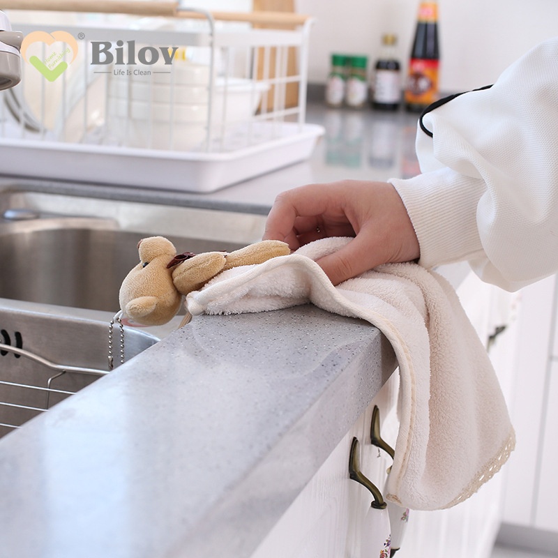Lillian Cartoon Animal Hand Coral Fleece Bear Gift Bathroom Hanging Absorbent Towel Dropshipping_voghion.com