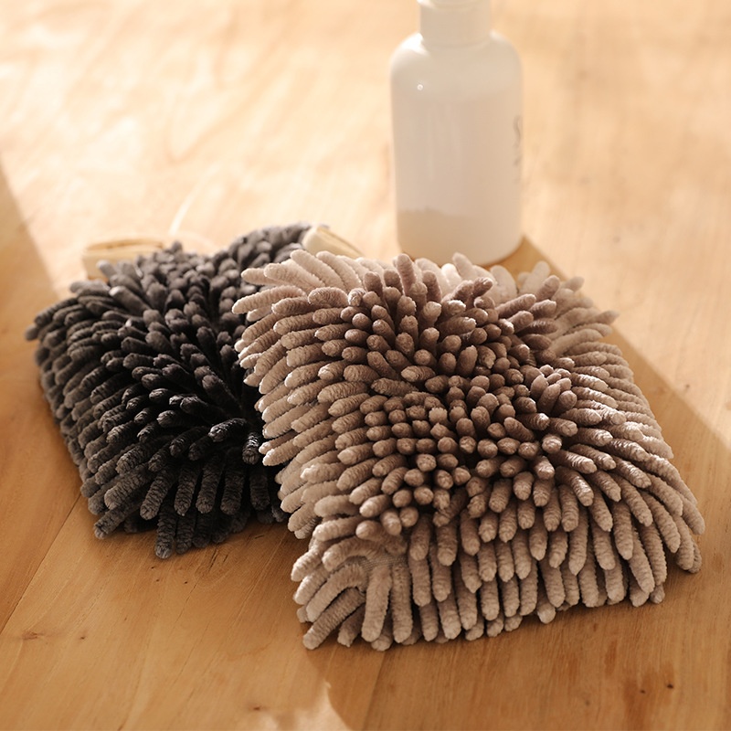 Lillian Chenille Kitchen Towel Hanging Cute Thick Cloth Bathroom Hand Ball Absorbent Quick-Dry_voghion.com