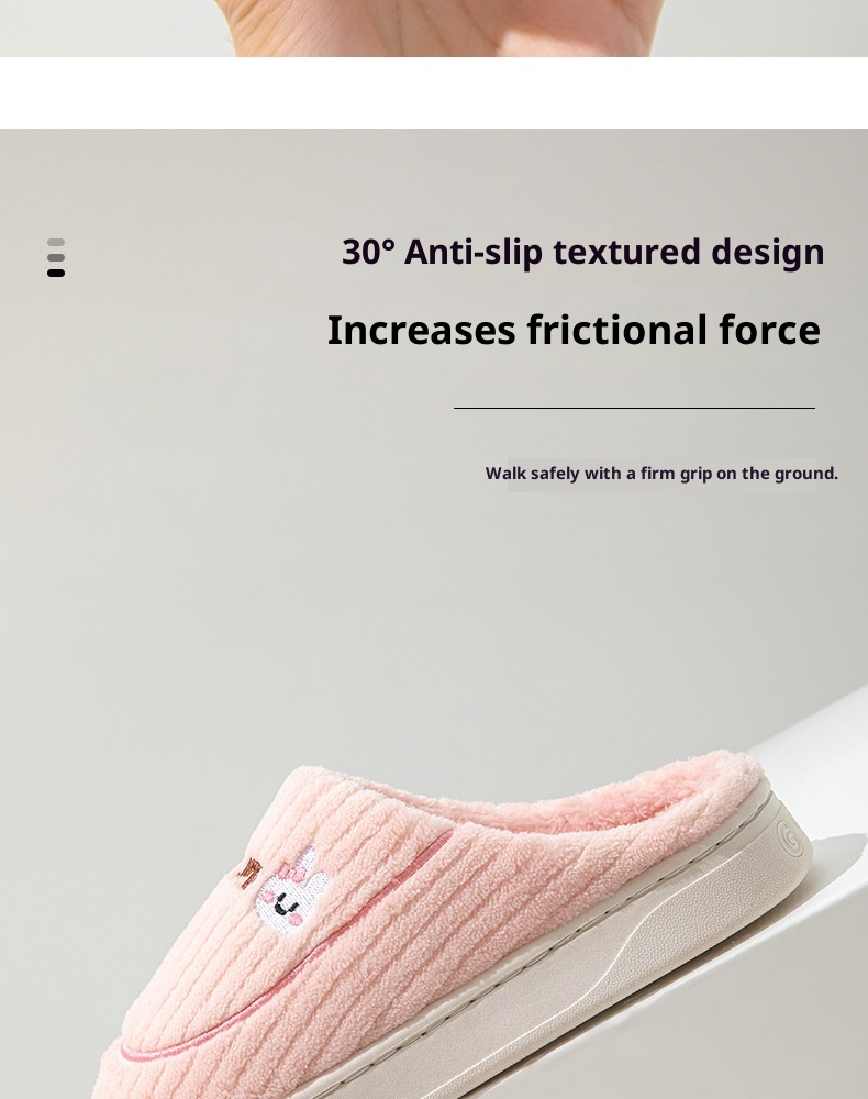 Zees Katoen met loopcomfort, dikke zool voor herfst en winter, dagelijks gebruik binnenshuis, antislip, warm, fleece voor thuisgebruik_voghion.com
