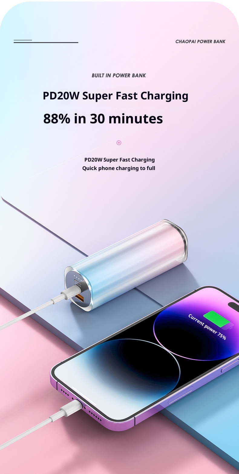 Batterie externe portable compacte Techglobe à dégradé de couleurs 10 000 mAh, personnalisable et exclusive pour les échanges transfrontaliers._voghion.com