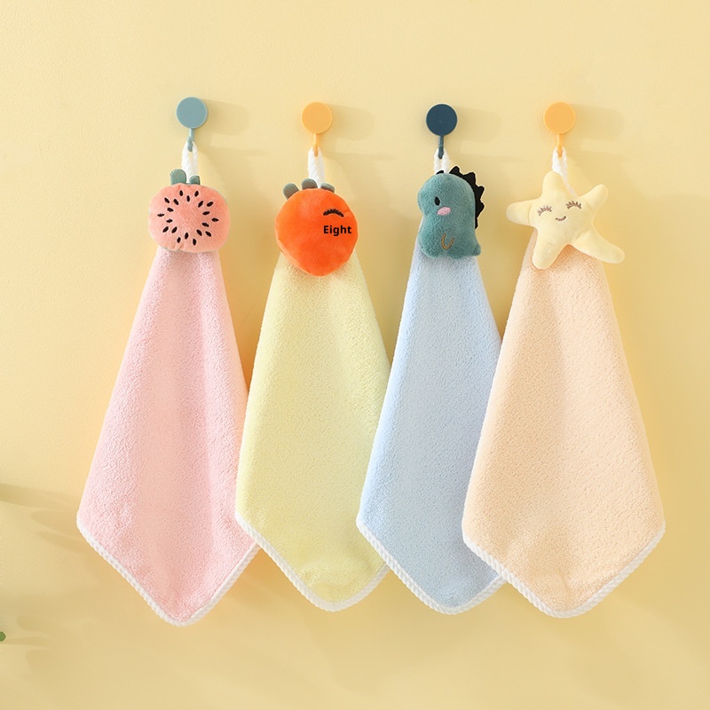 Lillian Kore Versiyonu Karikatür Yeni Mutfak Askılı El Havlusu Hızlı Kuruyan Bez Çocuklar Kalınlaştırılmış Mercan Polar Emici_voghion.com