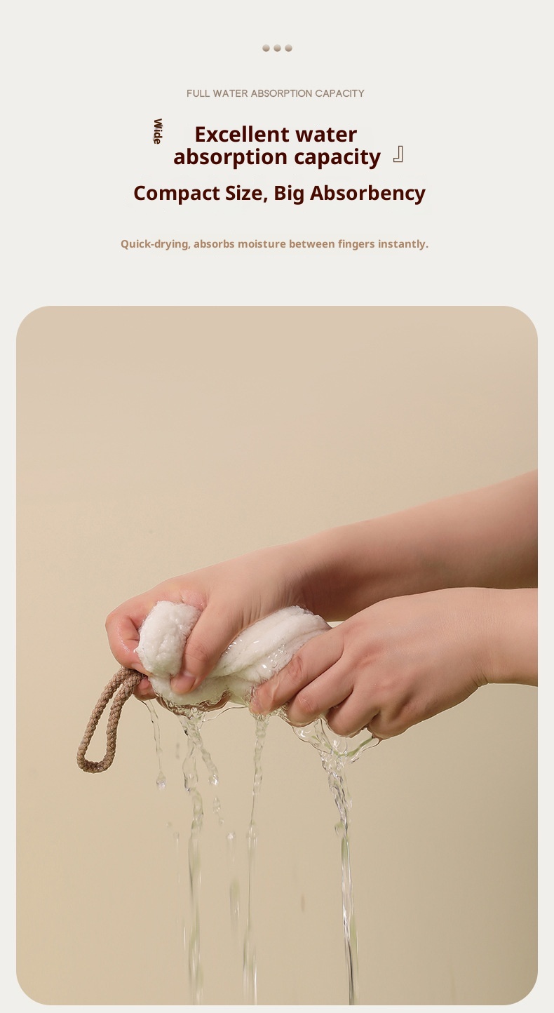 Lillian Absorbent Cute Cat Bathroom Kitchen Hanging Non-Shedding Coral Fleece Small Hand Towel_voghion.com