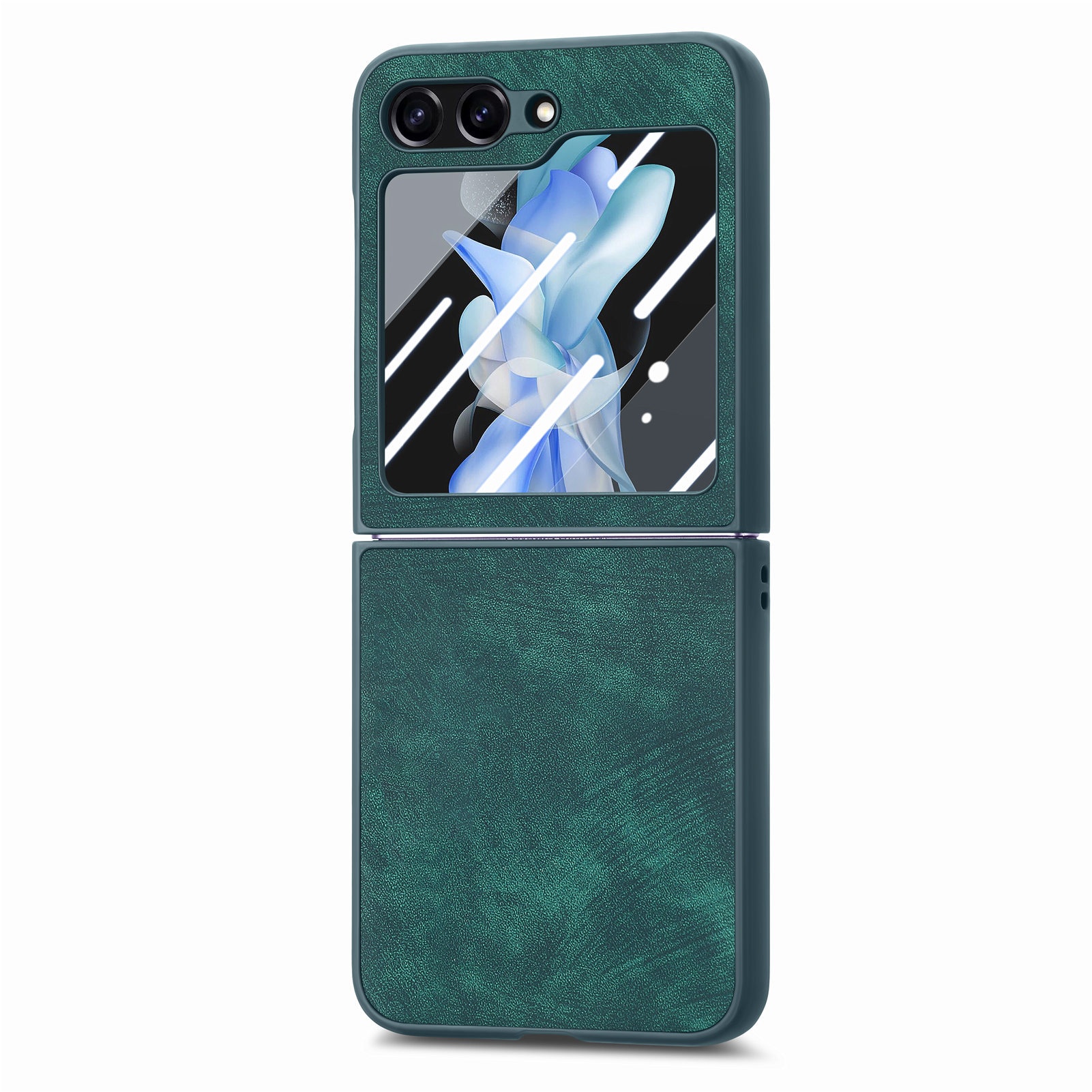 TechGlobe Compatibel met Samsung Z 5 Skin Feel Solid Color Oil Spray Flip 5/4 Protector Geïntegreerd Boven- en Onderscherm_voghion.com