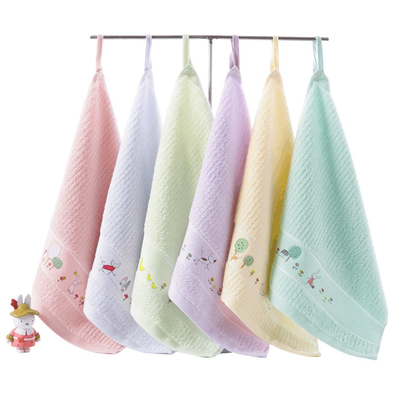Lillian Pure Cotton Gold Label A-Class Children's Face Wash Soft Household Small Square Hanging Hand Towel Baby Wholesale_voghion.com