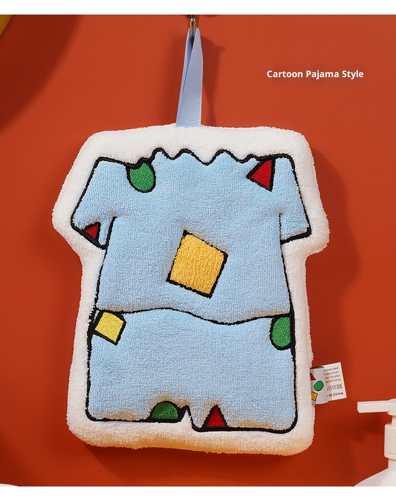 Lillian Cartoon Cross-Border Shin-chan Asciugamano da appendere alla mano in pile di corallo antiodore per bambini, piccolo asciugamano da cucina, regalo ad asciugatura rapida_voghion.com