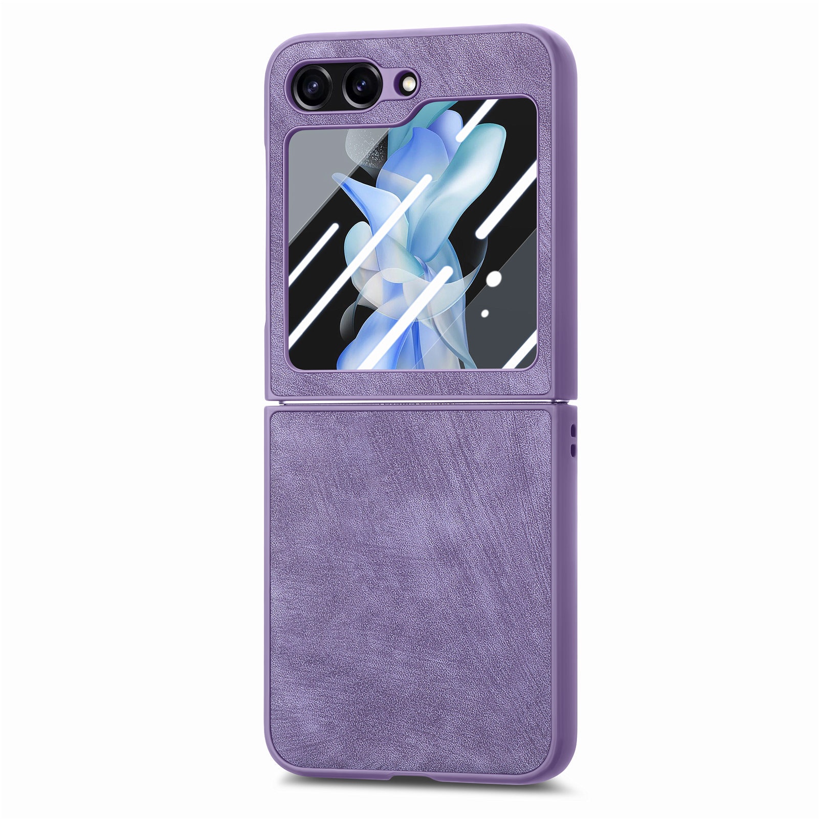 TechGlobe Compatibel met Samsung Z 5 Skin Feel Solid Color Oil Spray Flip 5/4 Protector Geïntegreerd Boven- en Onderscherm_voghion.com