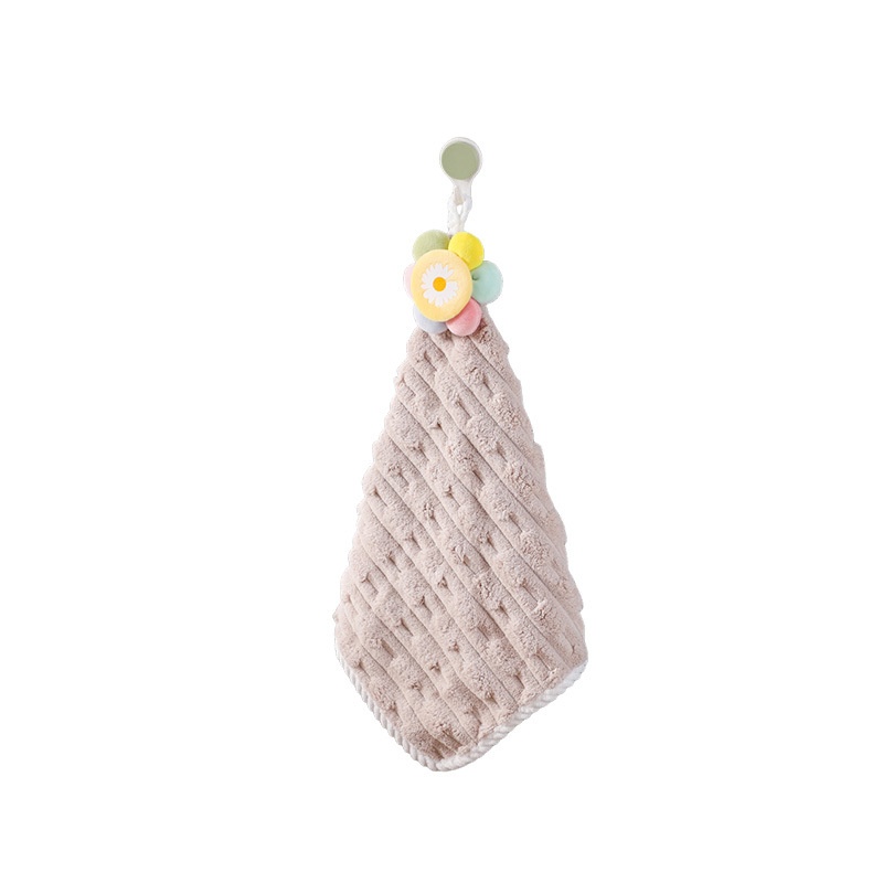 Lillian New Coral Fleece For Home Kitchen Bathroom Hanging Absorbent Hand Square Wash Towel_voghion.com