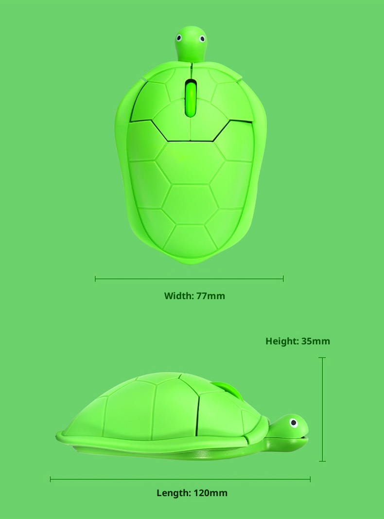 Techglobe Wired Animal Rose Gold Mouse, Wireless Green Turtle Mouse_voghion.com