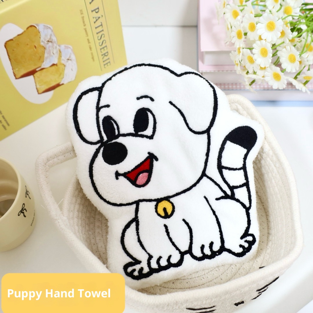 Lillian Puppy Little Tiger Hanging Bathroom Face Wash Small Kitchen Hand Towel Absorbent Quick Dry_voghion.com