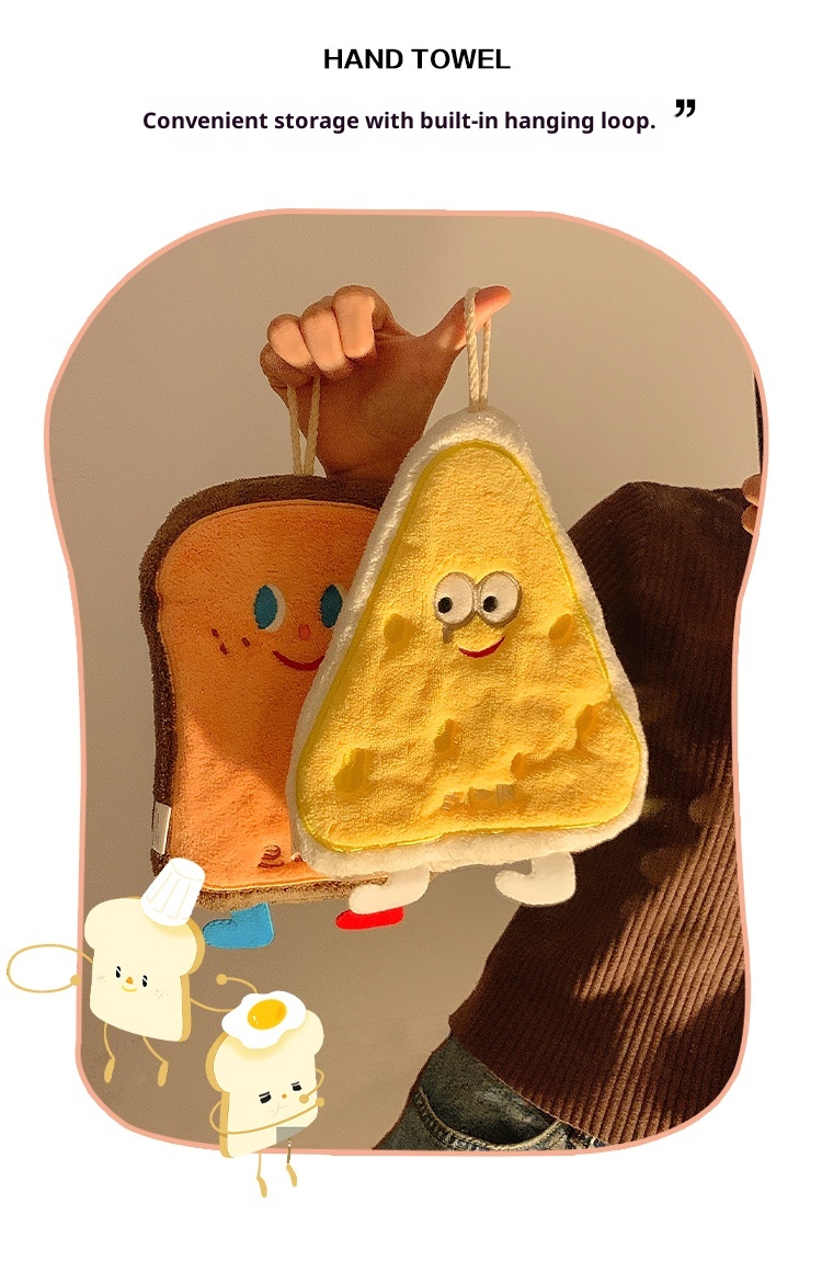 Lillian Cute Hanging Absorbent Thickened For Bathroom Cartoon Handkerchief Hand Washing Small Square Towel Kitchen Cloth_voghion.com